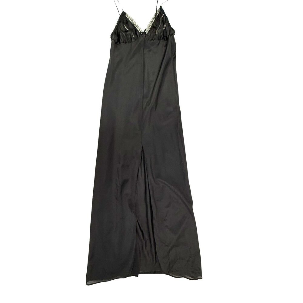 Bradley Dupont Slip Small Black Lace Trim Full Front USA Long Vintage 60s 70s